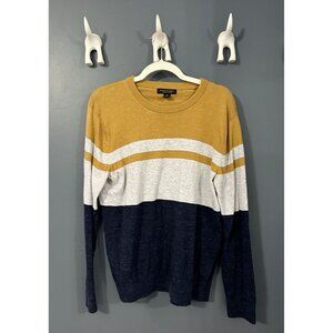 Banana Republic Sweater Mens Pullover Blue Striped Organic Cotton Size Medium